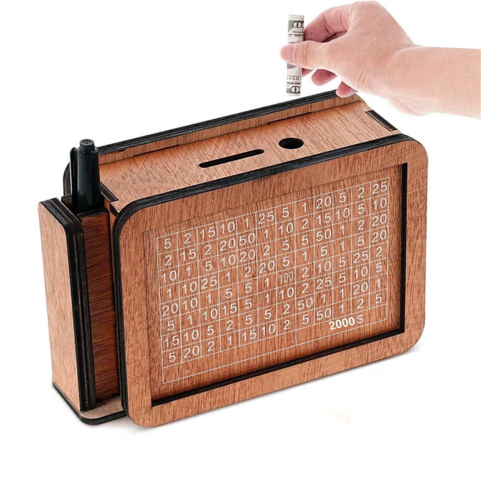 Salvadanaio In Legno Con Design A Cassaforte Per Contanti, Salvadanaio, Scatola Di Risparmio, Target C