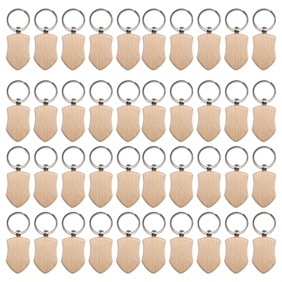 50 Pieces Blank Wooden Key Tag Engraving Blanks Unfinished Wood Keychain Ring Tags For Diy Crafts Style 3 4853769048013