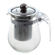 350 ml hittebestendige theepot van helder glas, roestvrijstalen theefilter, bloementheepot
