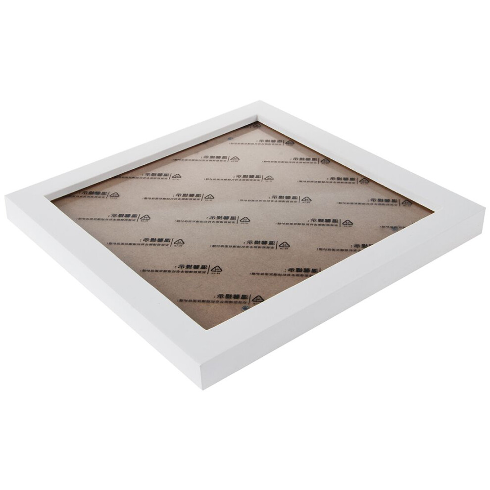 Cadre photo mural carré en pin épais (blanc, 20 cm)