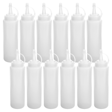 12 stuks 8 oz knijpflesjes met draaidop voor saus, ketchup, BBQ, dressing en verf