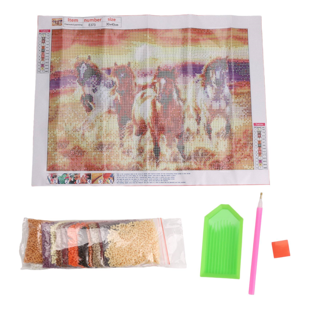 Kopinma Full Drill Square Diamond Diy Run Embroidery Rhinestone