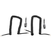 Telephone Cord Detangler, 2 Pack Black Coiled Handset / 1.1 Ft Extended Rotatable Phone Detangler Landline Accessory