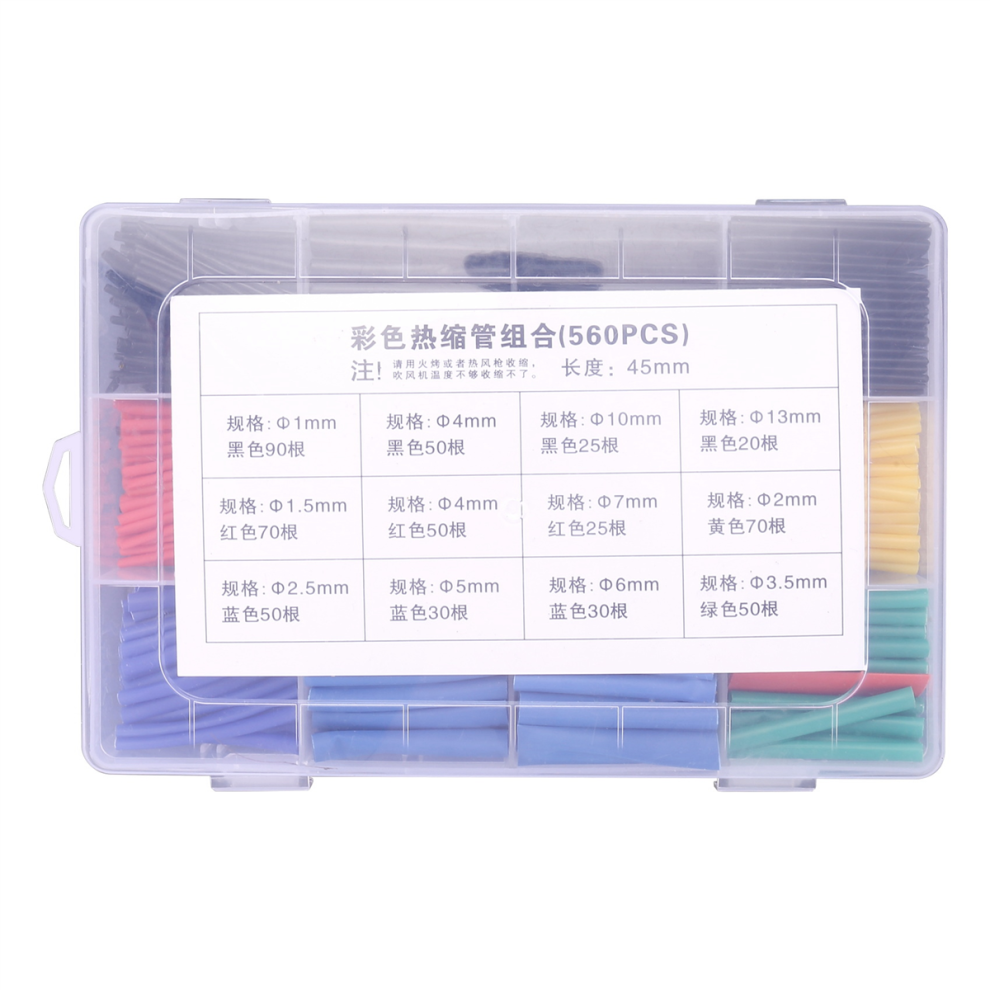 Lot de 560 gaines thermorétractables pour isolation de voiture, câbles électriques assortis