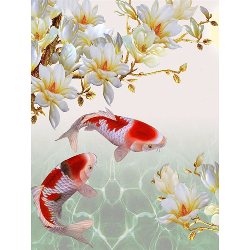 DIY 5D Full Kit Diamond Art Kits for Adults Fish Paint with Diamonds Embroidery
