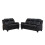 Luxury Life (Black, 3 Plus 2 Set) Aura Faux Leather Sofa Set 1