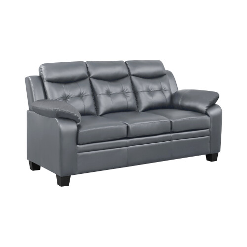 Luxury Life (Grey, 3 Plus 2 Set) Aura Faux Leather Sofa Set 2