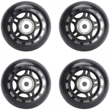 4 Pack Inline Skate Wheels Indoor/Outdoor Replacement Wheel with Bearings 70mm,Black