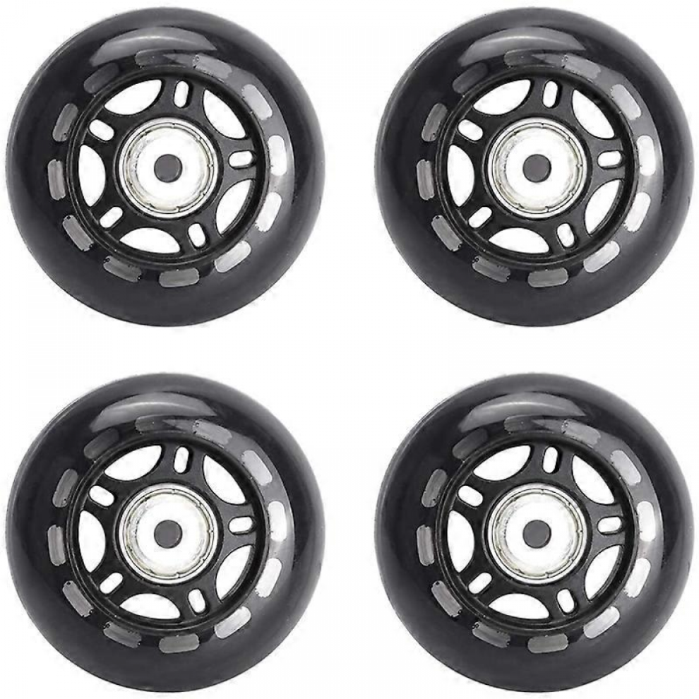 Bebetter 4 Pack Inline Skate Wheels Indoor/Outdoor Replacement Wheel With Bearings 70Mm, Black