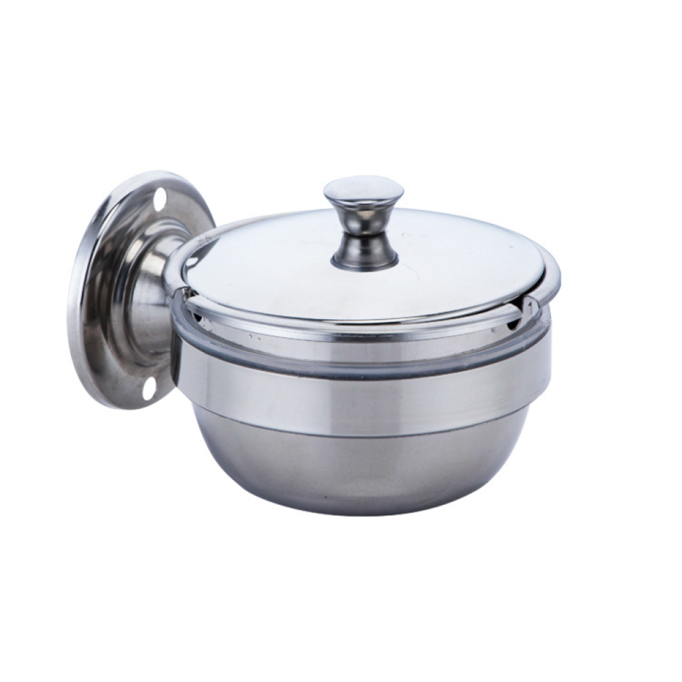 Outdoor Wall Mounted Ashtray Stainless Steel Safety Ashtray Catering Household Windproof Ashtray and Vertical Ashtray silver