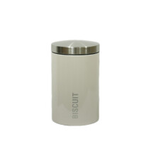 Kabalo Cream Kitchen Large Airtight Biscuit Barrel Jar Cookie And Food Stainless Steel Storage Canister Tin
