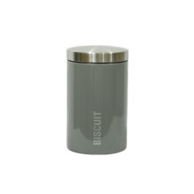 Kabalo Grey Kitchen Large Airtight Biscuit Barrel Jar Cookie And Food Stainless Steel Storage Canister Tin
