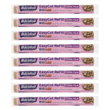 8 X Bacofoil EasyCut Cling Film Refill Rolls Microwaving 350mm X 60mm