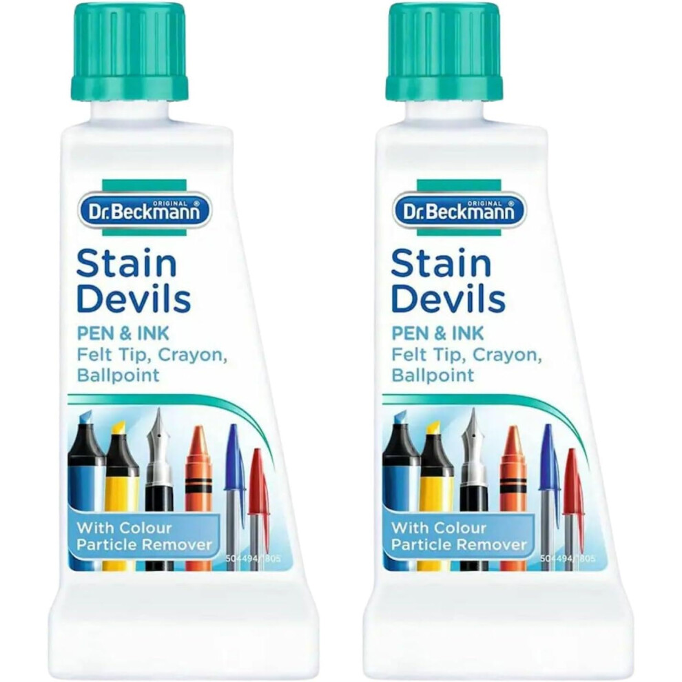 2 X 50ml Dr. Beckmann Stain Devils Pen & Ink Stain Remover Fast-Acting Solution