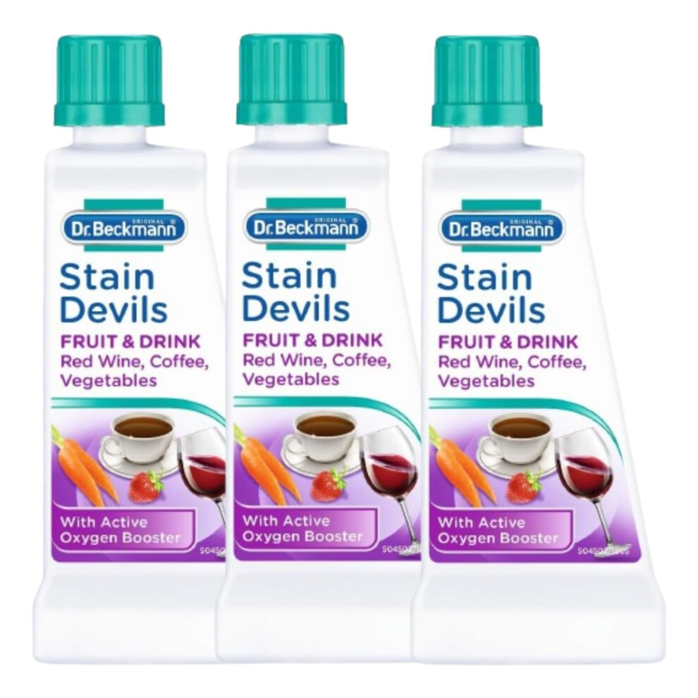 3 X 50ml Dr. Beckmann Stain Devils Red Wine, Vegetables & Coffee Remover Fast-Acting Solution