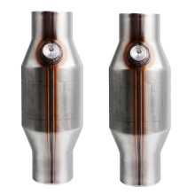 2Pcs 2.5inch Spun Universal Catalytic Converter 425250 Exhaust