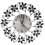 3D Wall Clock,Round Leaf Petals Metal Wall Clock,Dial - Silver Black 1