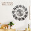 3D Wall Clock,Round Leaf Petals Metal Wall Clock,Dial - Silver Black 3