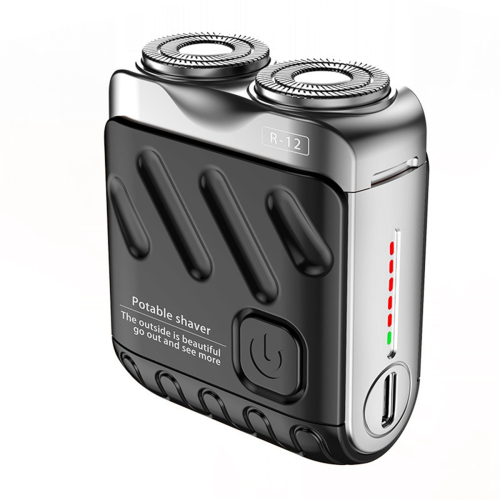 Rechargeable Electric Double Ring Magnetic Beard Shaver, Black 2