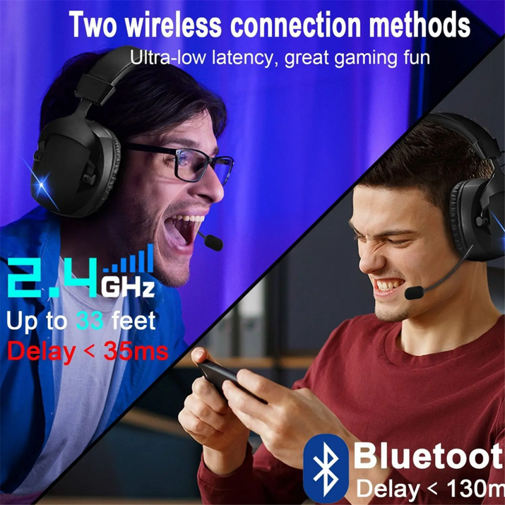 Wireless Gaming Headset With Mic 2.4G Bluetooth Headphone Black 4852257282243