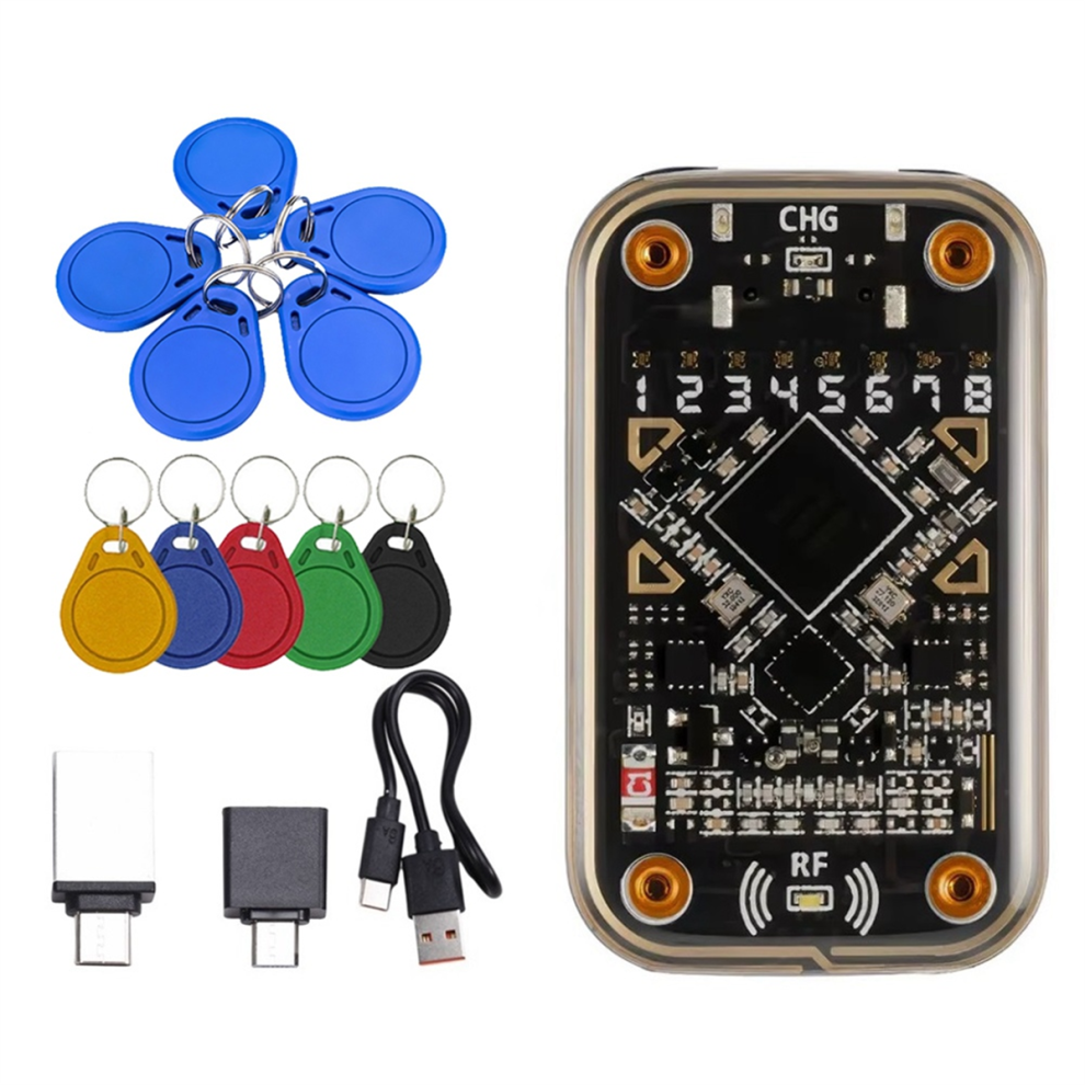 Lecteur RFID + porte-clés 5xCUID/UID compatible NFC