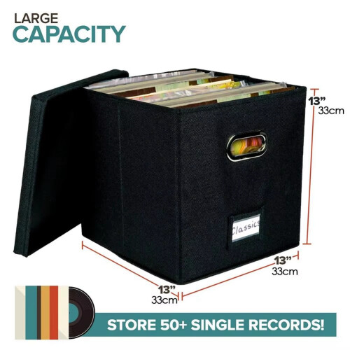 with Lids Handles Practical LP Record Organizer Boxes 2
