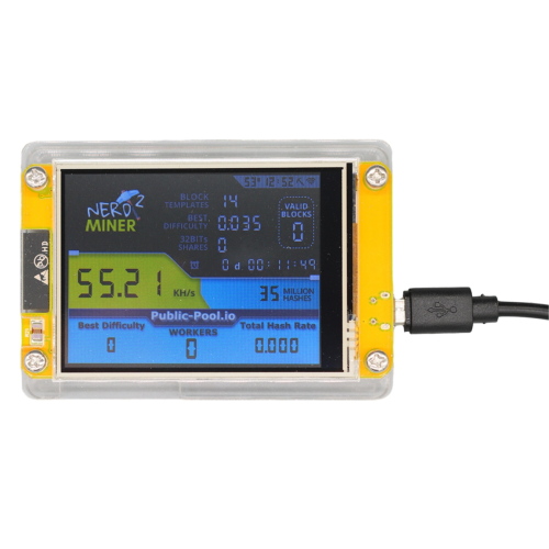 Bitcoin Nerd Miner V2 55-56KH/S Οθόνη 2,8 ιντσών BTC Nerdminer