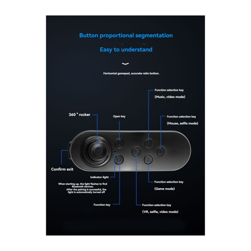 Bluetooth Wireless VR Remote Game Controller white