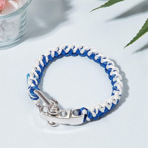 10 peças de pulseira de paracord com fivela e manilha, clipe em D, prata 2