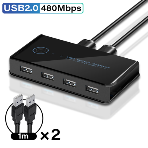 Comutador KVM USB para laptop, PC, teclado, mouse, impressora USB 2.0 2