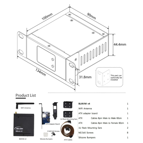 BliKVM V4 Allwinner H313 Soc KVM sobre IP PoE compatível 2