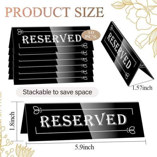 Lot de 10 panneaux de réservation de table en acrylique 1