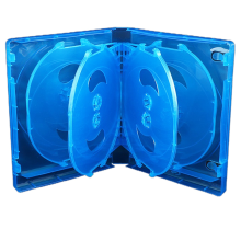 Caja de almacenamiento para CD (10 unidades), de plástico, de doble cara, color azul