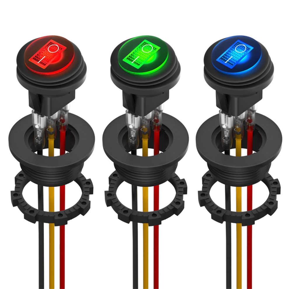 Round Rocker Switch 12V 20A Ul Marine Round Toggle Switch 3 Color 4853226347307