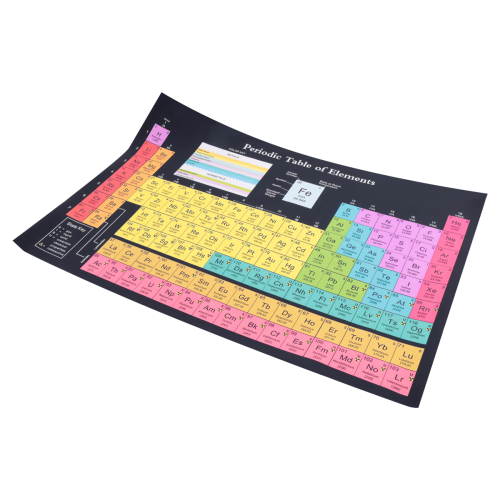 Periodic Table Science Poster with Real Elements, Black 24X16Inch 2