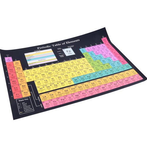 Periodic Table Science Poster with Real Elements, Black 24X16Inch 1