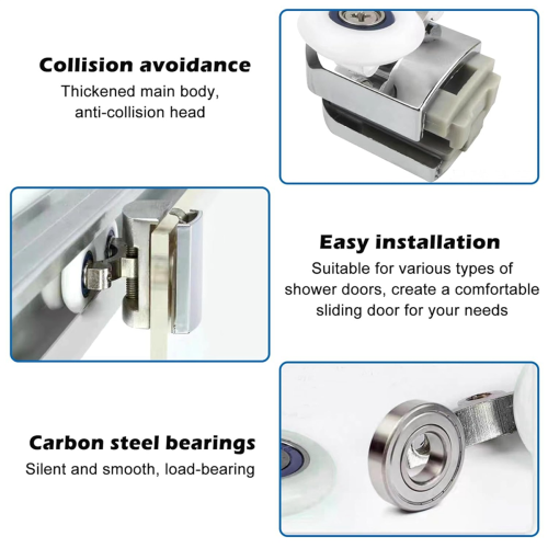 Curved Shower Door Rollers, 8Pcs Shower Glass Door Rollers 2
