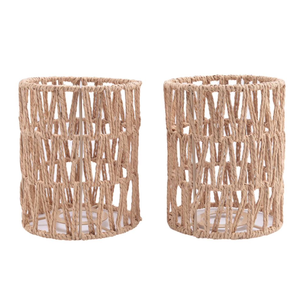 Sem Marca 2Pack Rattan Lamp Shade,5.9 X 5 Inch Handwoven Lamp Shades Light