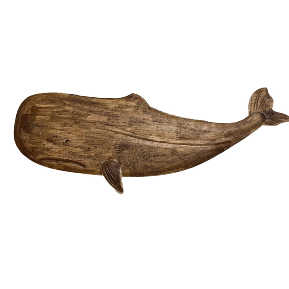 Statue décorative en bois représentant un poisson de mer, une baleine, une sculpture, un ornement, E