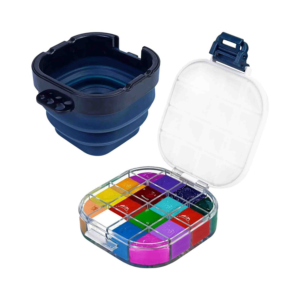 Caja De Almacenamiento HerméTica Para Paletas De Pintura, 16 Compartimentos-image