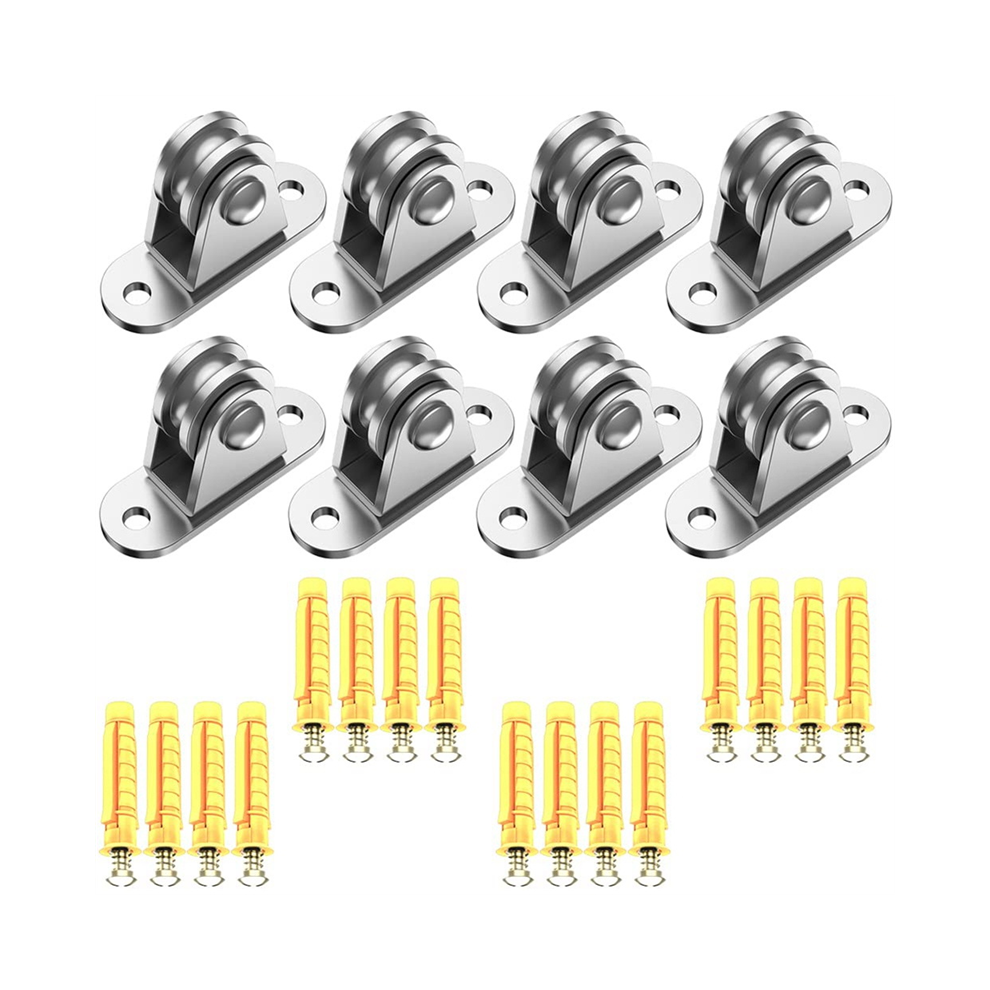 Stainless Steel Pulley Block, Small Pulley Block Silent Pulley, 8Pcs 4853226374228