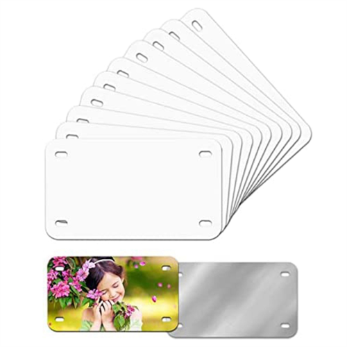 Placas de carro em branco para sublimação, 7 polegadas x 4 polegadas, pacote com 10 unidades, alumínio 1