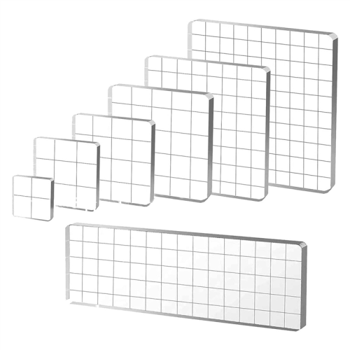 7 Pieces Acrylic Stamp Blocks, Clear Stamp Blocks Acrylic Blocks