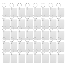 Pacote com 40 chaveiros para sublimação em branco, dupla face, transferência térmica em branco