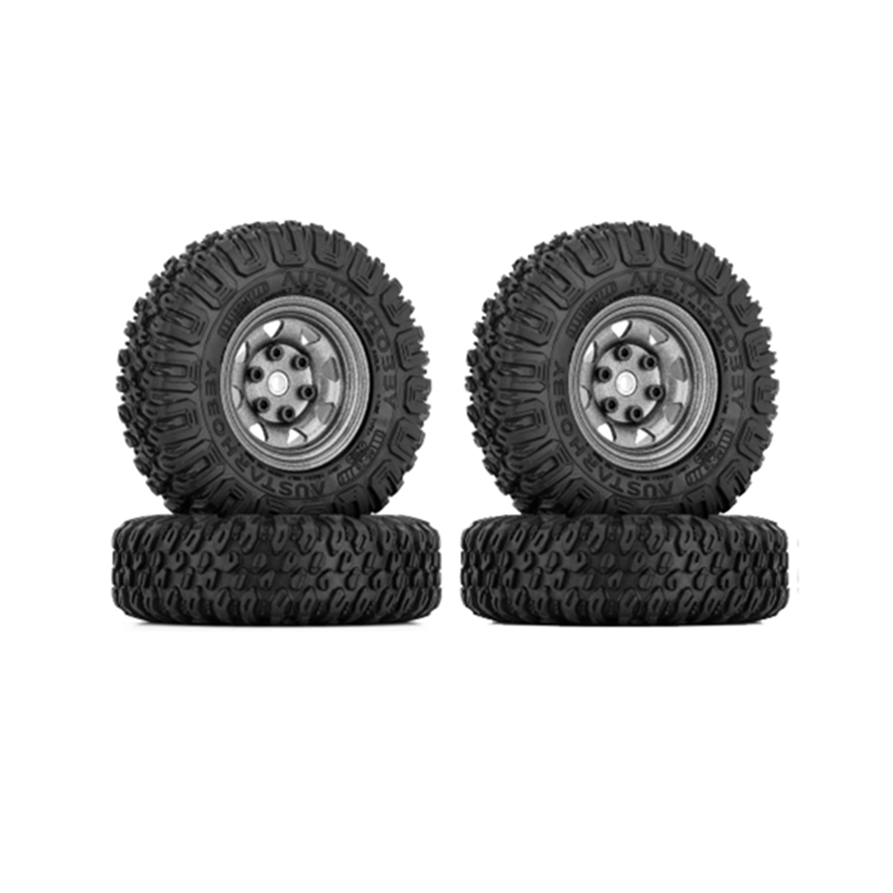 Photos - Parts for Drones & RC models 4PCS 85mm 1.55 Metal Beadlock Wheel Rims Tires Set,Titanium