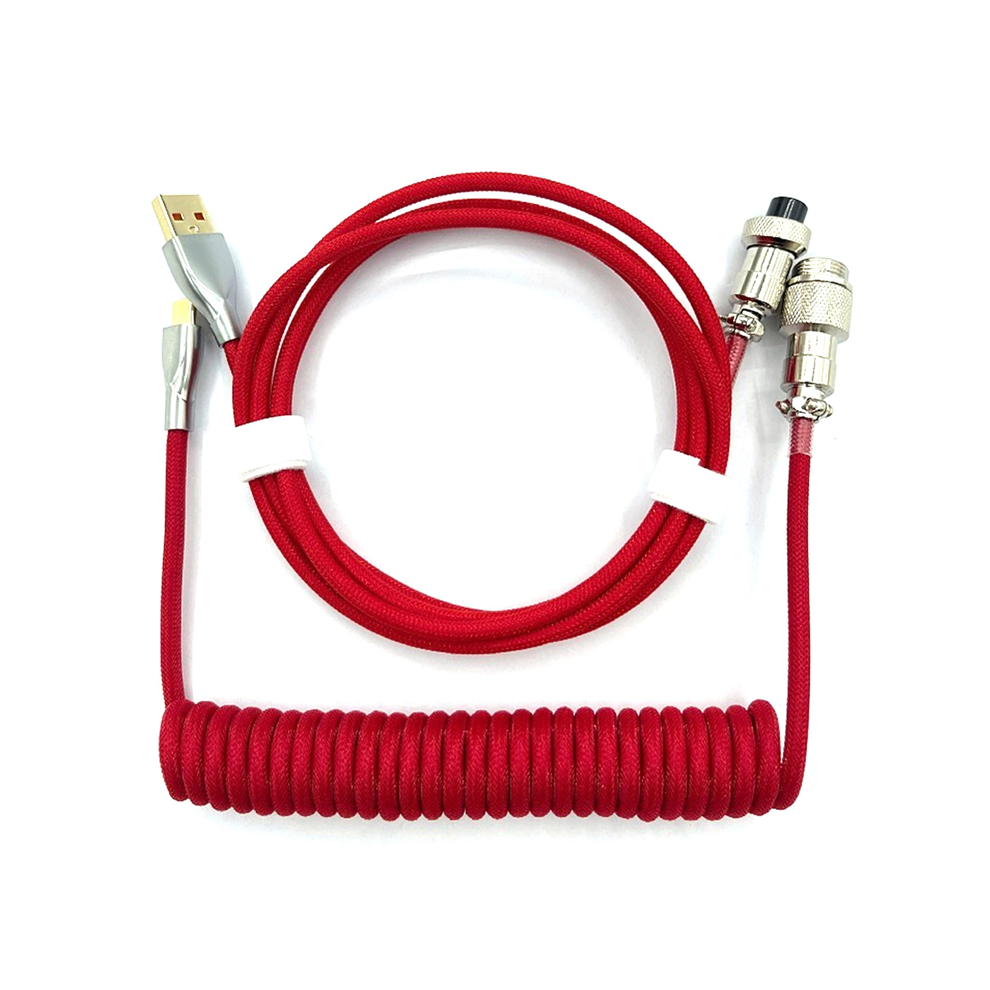 Mechanical Keyboard Coiled Cable Type C To Usb Data Cable Red 4853226397746