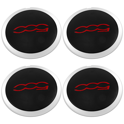 4Pcs 133mm Hubcap for 500 Wheels Centre Hub Caps Set Red 1
