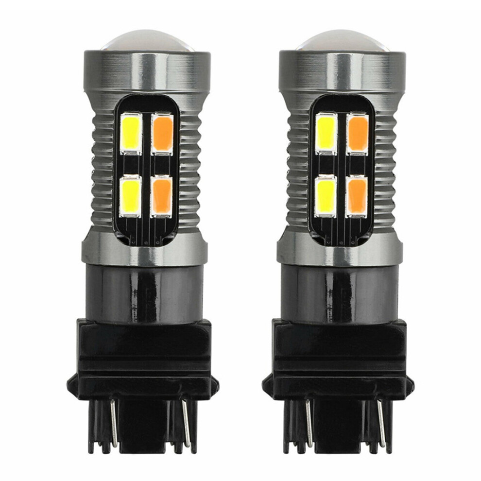 2X Led Luce Bicolore T25 3157 P27-7W 5630 20SMD Bianco Ambra B