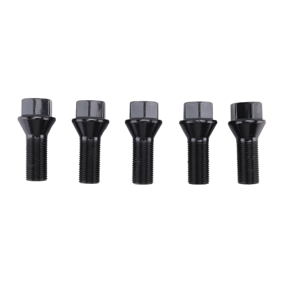 5Pcs M14 X 1.25 Wheel Locking Lug For X3 X5 E70 E71 F20 F25 Black 4853226304812