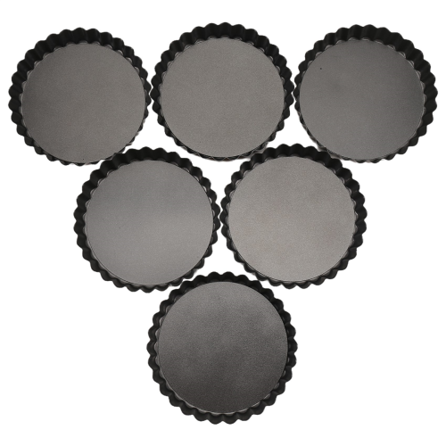 Pacote com 6 mini formas para tortas de 5 polegadas com fundo removível para quiche 1